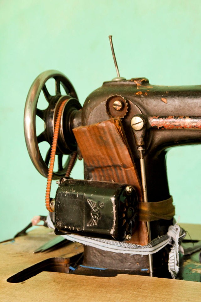 Mustafa's ancient Mercedes sewing machine